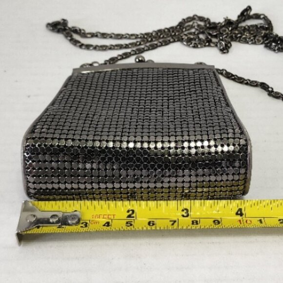 Scheilan Firenze Small Bag Purse with Long Chain - Metal Mesh - Picture 9 of 12